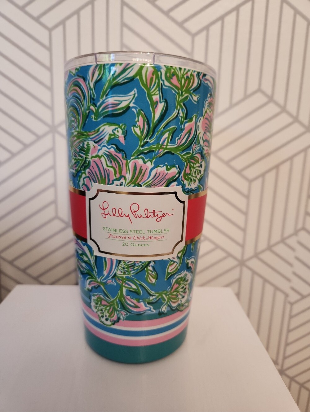 NEW Lilly Pulitzer Stainless Steel Tumbler 20 oz. Chick Magnet Floral Coffee